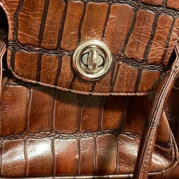 Vintage Jane Shilton London Brown Faux Reptile Leather Purse - Picture 8 of 8